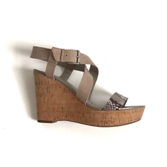 Franco Sarto Tan Shania Wedge Sandals Size 8.5 - Picture 1 of 7